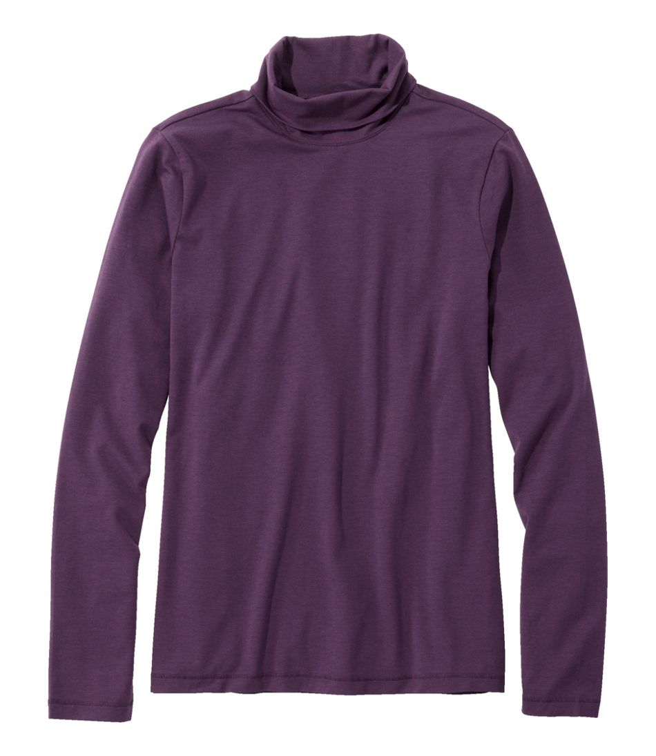 Women's Soft Stretch Supima-Blend Tee, Turtleneck / L.L.Bean