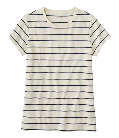 Women's Soft Stretch Supima-Blend Tee, Crewneck Short-Sleeve Striped / L.L.Bean