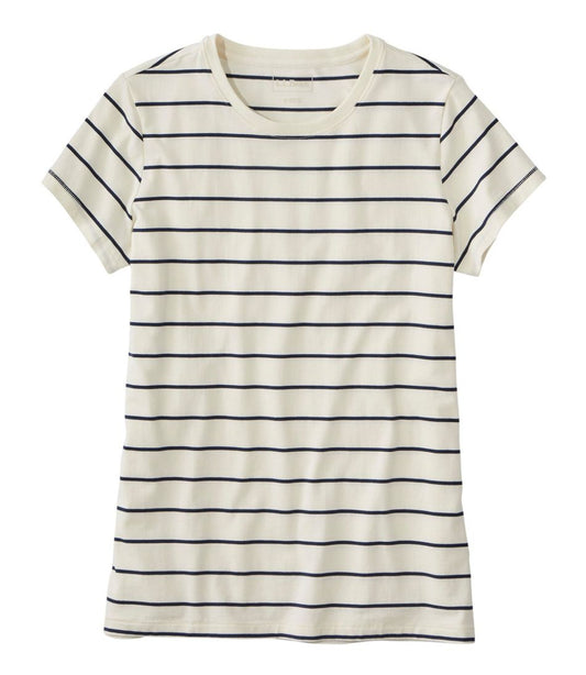 Women's Soft Stretch Supima-Blend Tee, Crewneck Short-Sleeve Striped / L.L.Bean