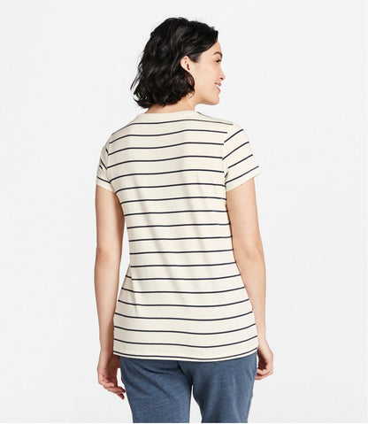 Women's Soft Stretch Supima-Blend Tee, Crewneck Short-Sleeve Striped / L.L.Bean