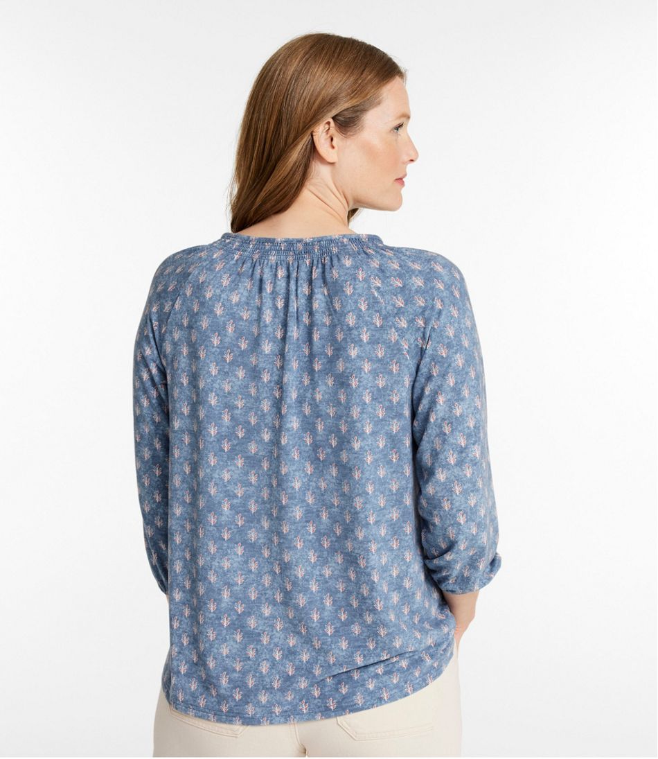 Women's Camden Hills Tee, Three-Quarter-Sleeve Print / L.L.Bean