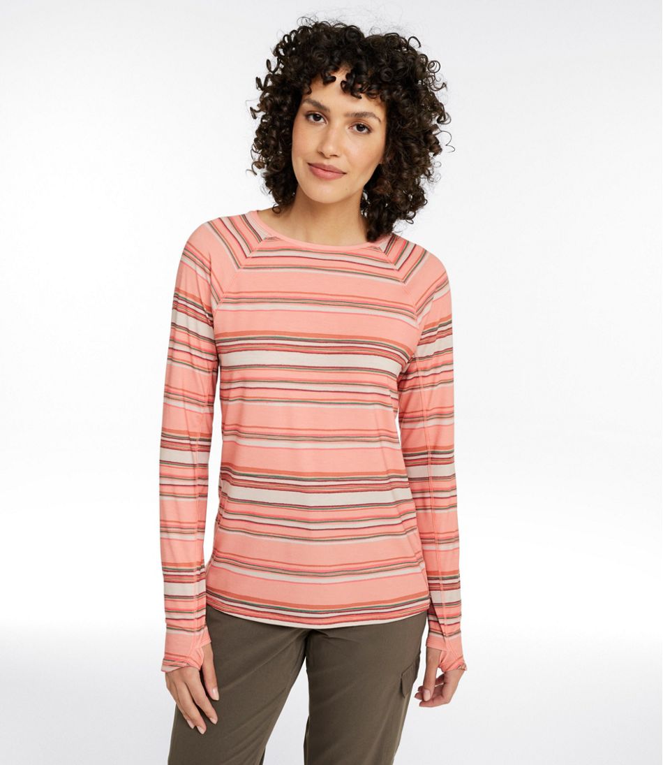 Women's Everyday SunSmart® Tee, Crewneck Long-Sleeve Stripe / L.L.Bean