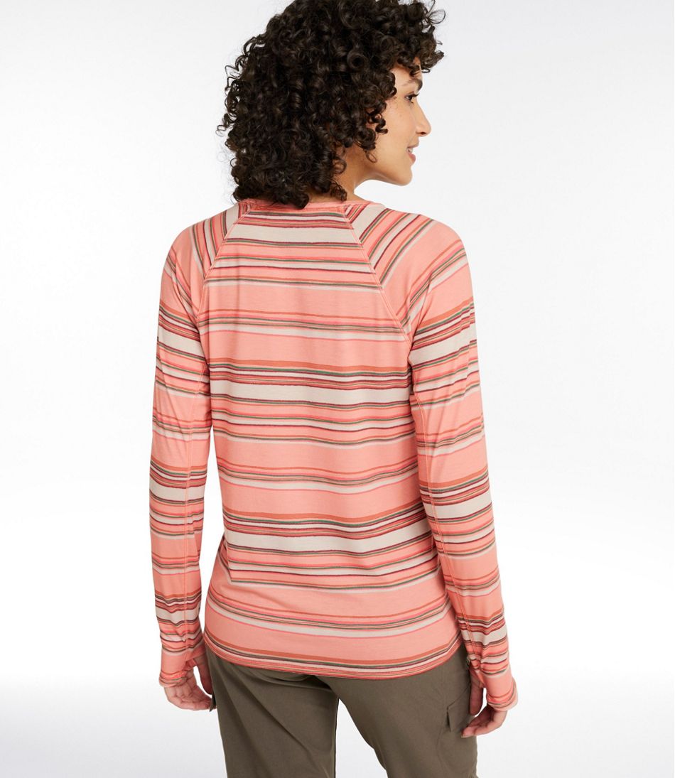 Women's Everyday SunSmart® Tee, Crewneck Long-Sleeve Stripe / L.L.Bean
