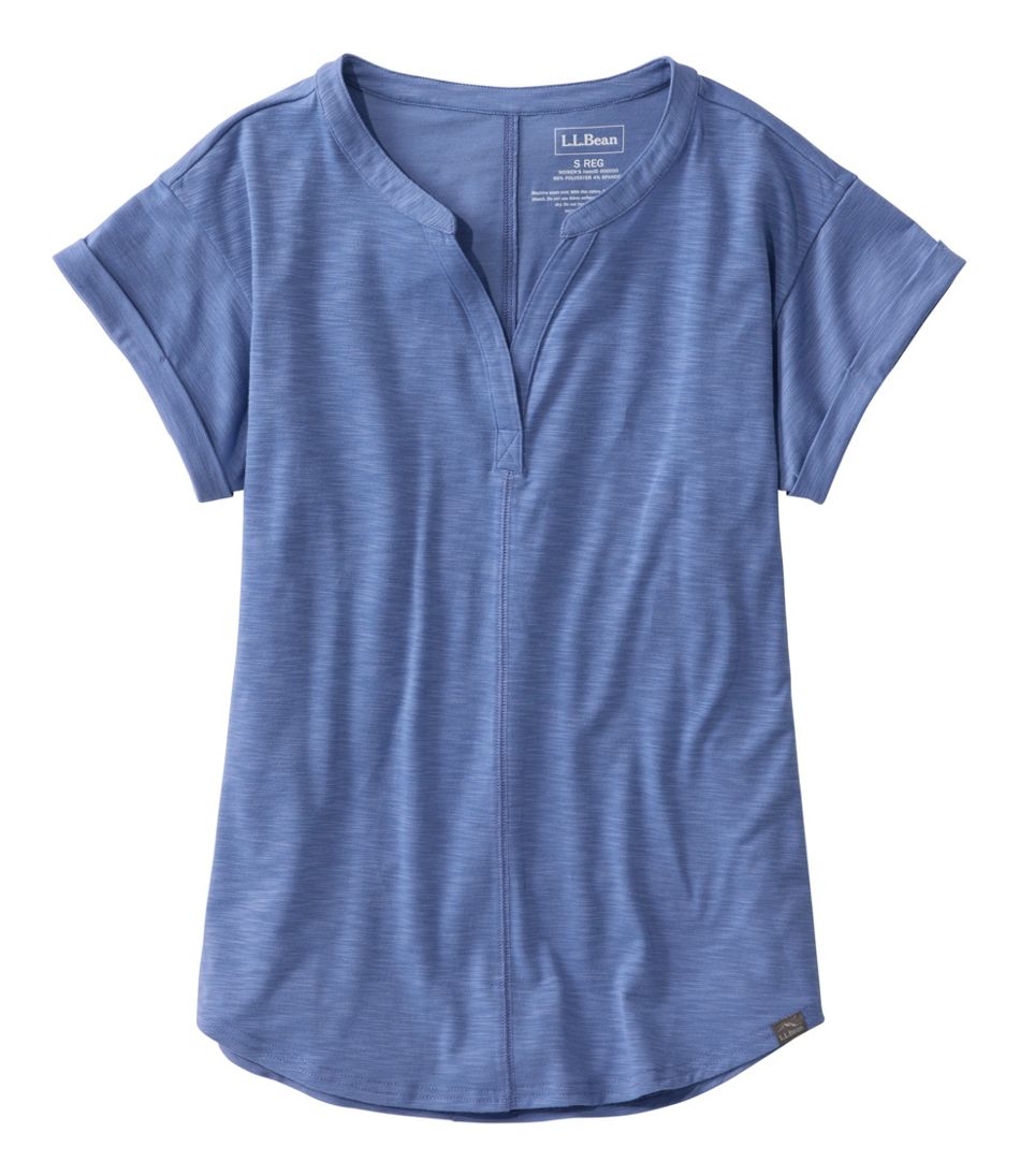 Women's Streamside Tee, Short-Sleeve Splitneck / L.L.Bean