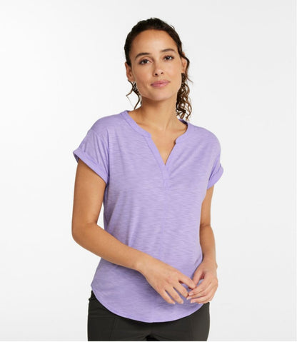 Women's Streamside Tee, Short-Sleeve Splitneck / L.L.Bean