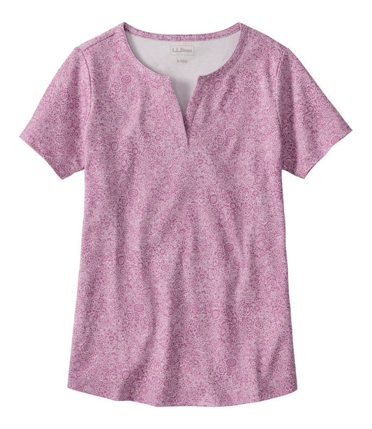 Women's Tee, Short-Sleeve Notch-Neck Print / L.L.Bean