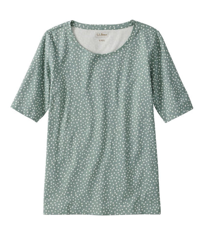 Women's Jewelneck Tee, Elbow-Sleeve Print / L.L.Bean