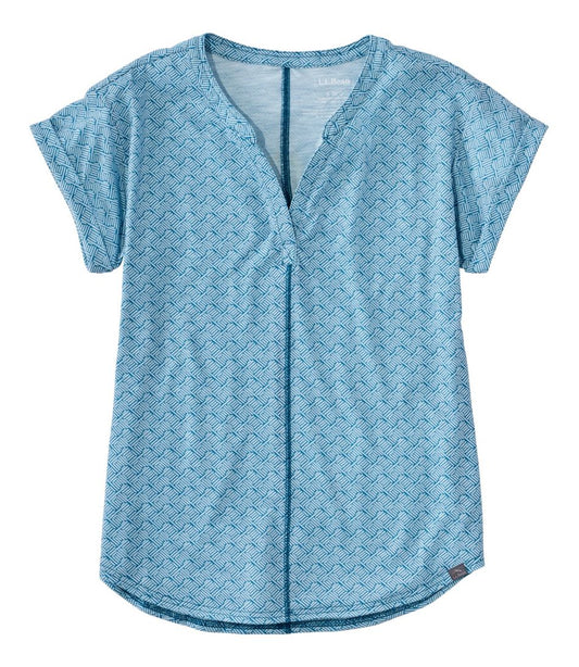 Women's Streamside Tee, Short-Sleeve Splitneck Print / L.L.Bean