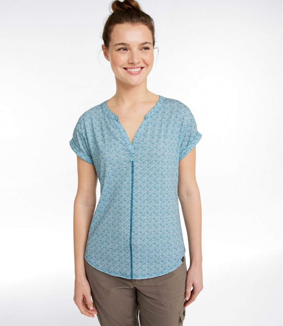 Women's Streamside Tee, Short-Sleeve Splitneck Print / L.L.Bean
