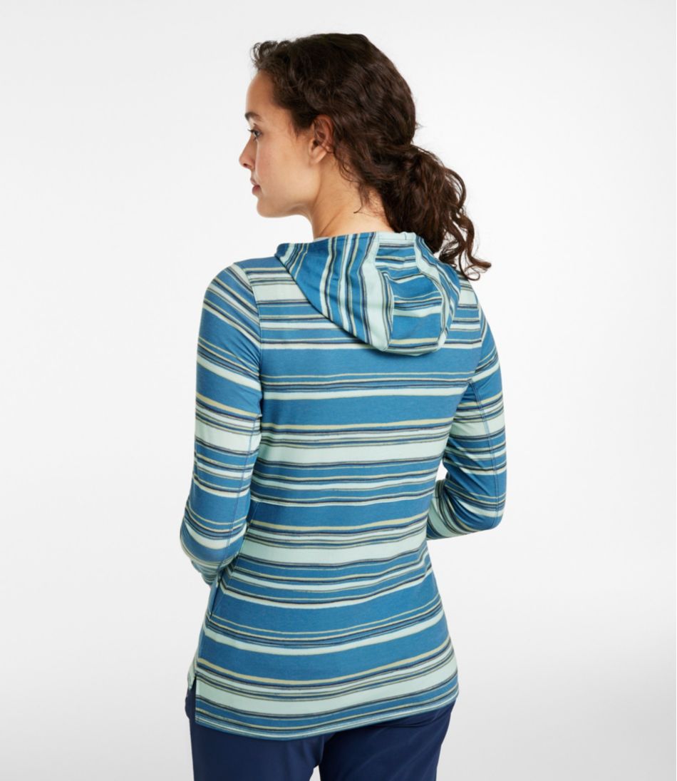 Women's Everyday SunSmart® Hooded Pullover, Long-Sleeve Stripe / L.L.Bean