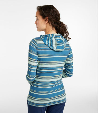 Women's Everyday SunSmart® Hooded Pullover, Long-Sleeve Stripe / L.L.Bean