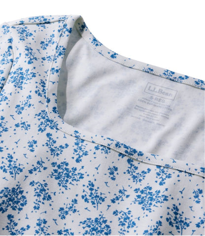 Women's Pima Cotton Tee, Soft Squareneck Elbow-Sleeve / L.L.Bean