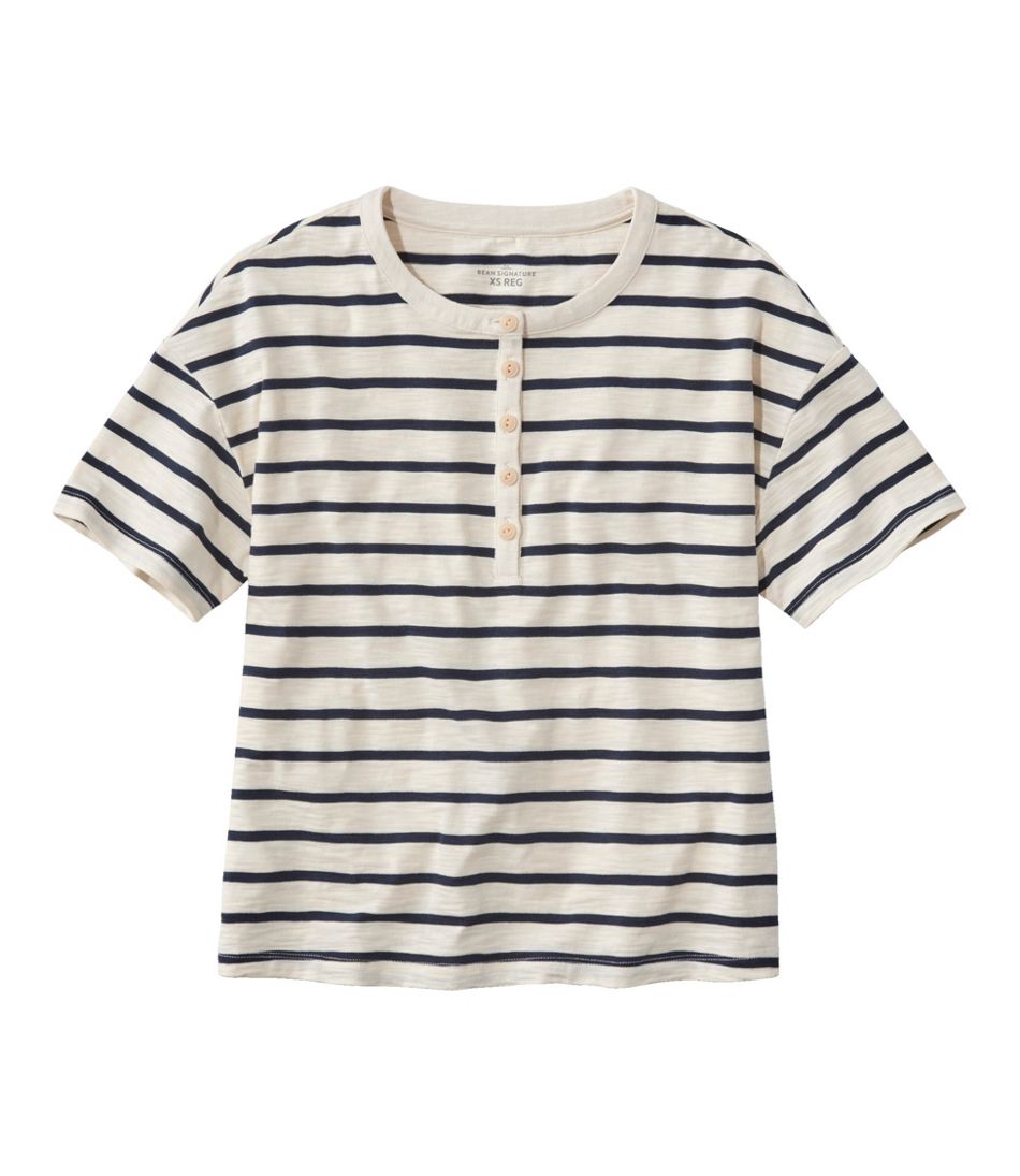 Women's Signature Slub Tee, Short-Sleeve Henley Novelty / L.L.Bean