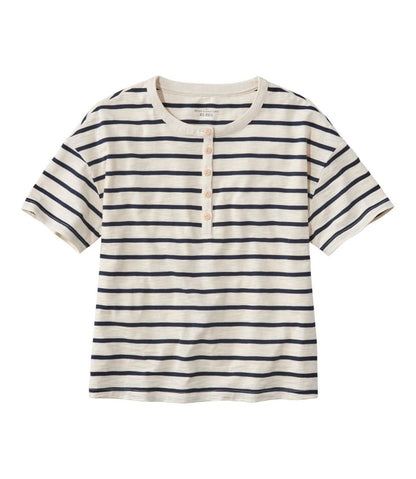 Women's Signature Slub Tee, Short-Sleeve Henley Novelty / L.L.Bean