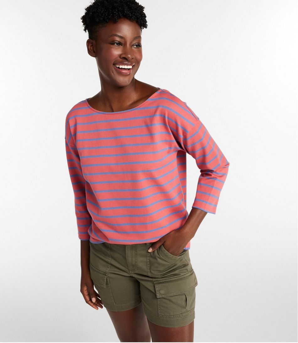 Women's Heritage Mariner Top, Boatneck Three-Quarter-Sleeve Stripe / L.L.Bean