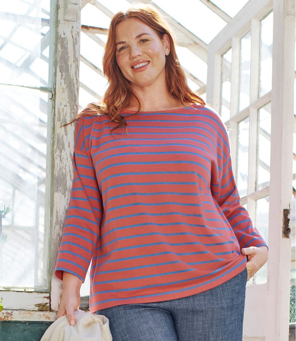 Women's Heritage Mariner Top, Boatneck Three-Quarter-Sleeve Stripe / L.L.Bean