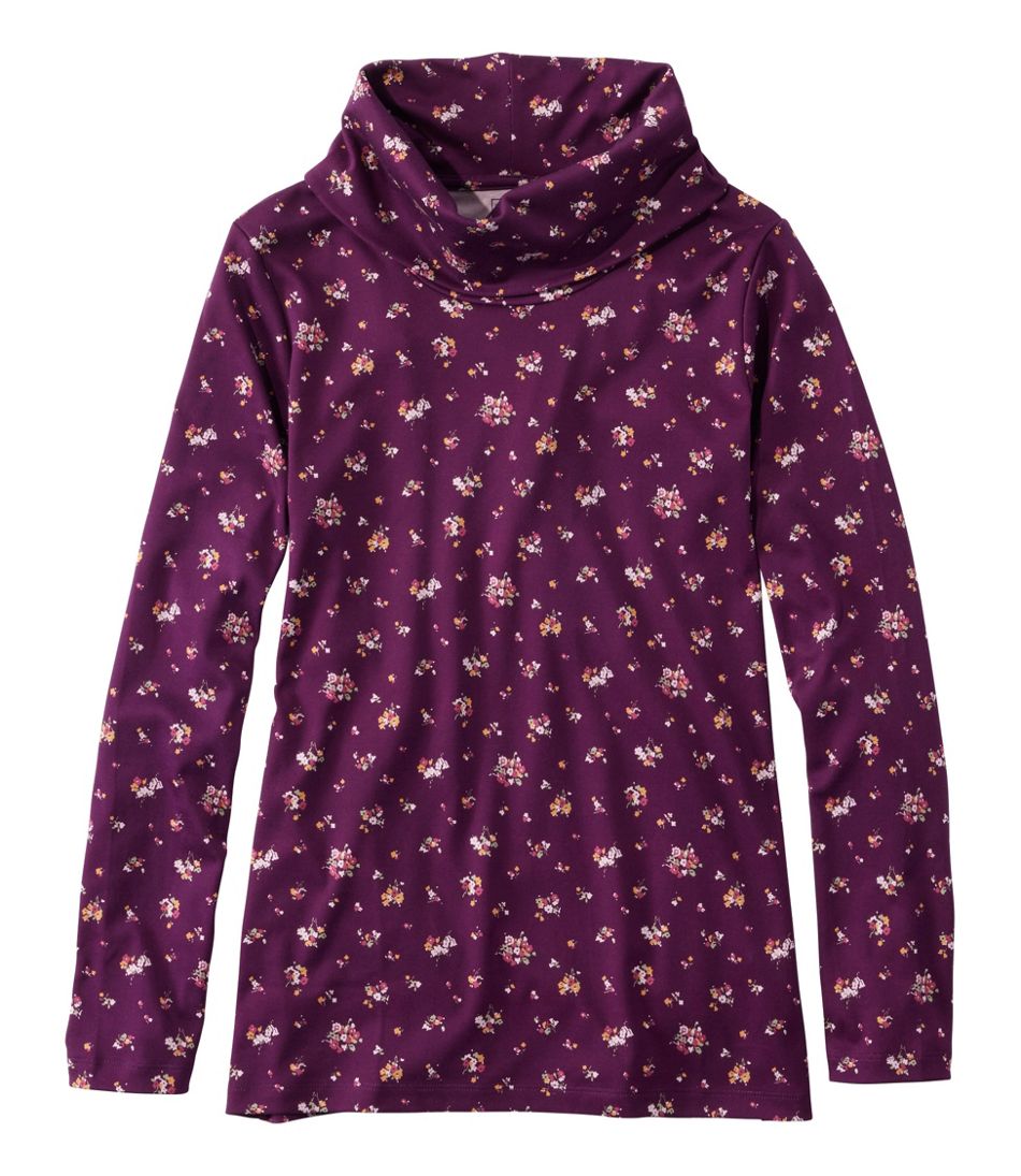 Women's Pima Cotton Tee, Long-Sleeve Cowlneck Print / L.L.Bean