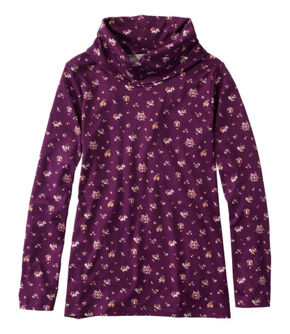 Women's Pima Cotton Tee, Long-Sleeve Cowlneck Print / L.L.Bean