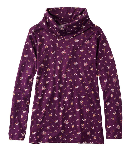 Women's Pima Cotton Tee, Long-Sleeve Cowlneck Print / L.L.Bean
