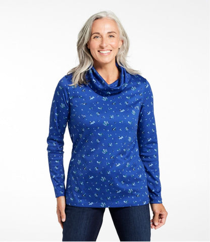 Women's Pima Cotton Tee, Long-Sleeve Cowlneck Print / L.L.Bean