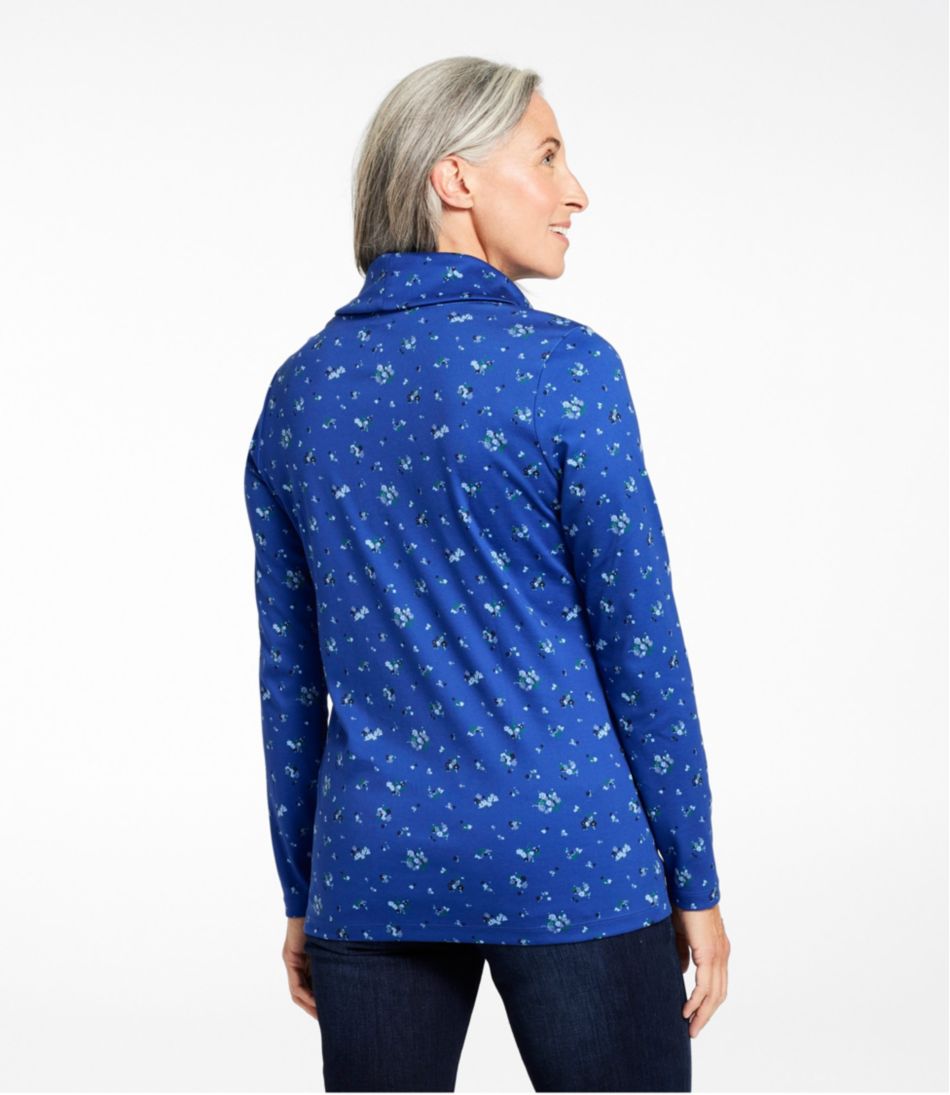 Women's Pima Cotton Tee, Long-Sleeve Cowlneck Print / L.L.Bean