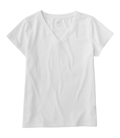 Women's Soft Stretch Supima-Blend Tee, Short-Sleeve V-Neck / L.L.Bean