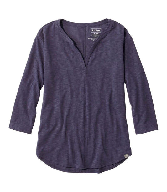 Women's Streamside Tee, Three-Quarter-Sleeve Splitneck / L.L.Bean