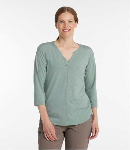 Women's Streamside Tee, Three-Quarter-Sleeve Splitneck / L.L.Bean