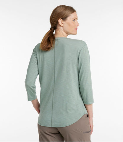 Women's Streamside Tee, Three-Quarter-Sleeve Splitneck / L.L.Bean