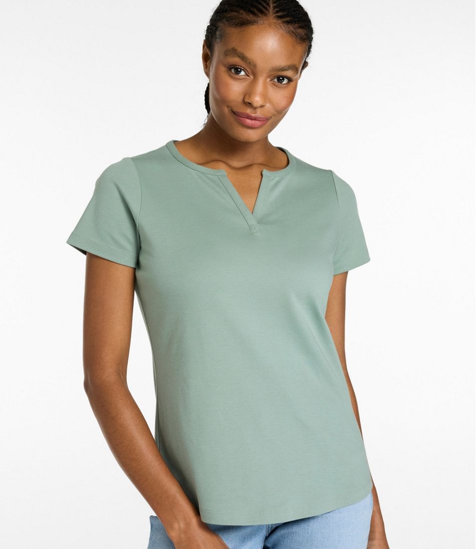 Women's Tee, Short-Sleeve Notch-Neck / L.L.Bean