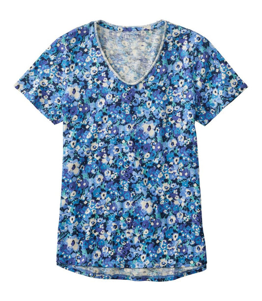 Women's Organic Cotton Tee, V-Neck Short-Sleeve Print / L.L.Bean