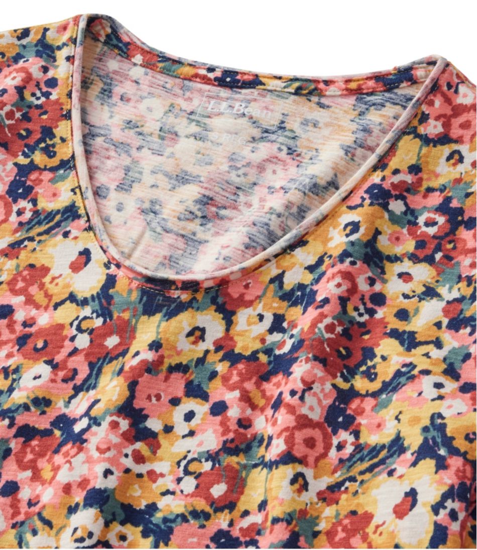 Women's Organic Cotton Tee, V-Neck Short-Sleeve Print / L.L.Bean