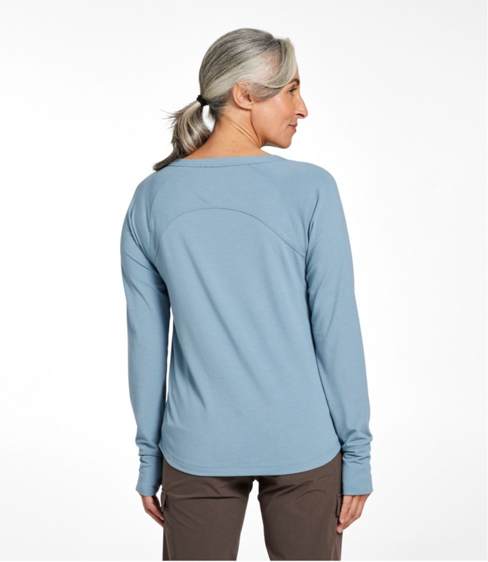 Women's Ribbed Performance Tee, Long-Sleeve Splitneck / L.L.Bean