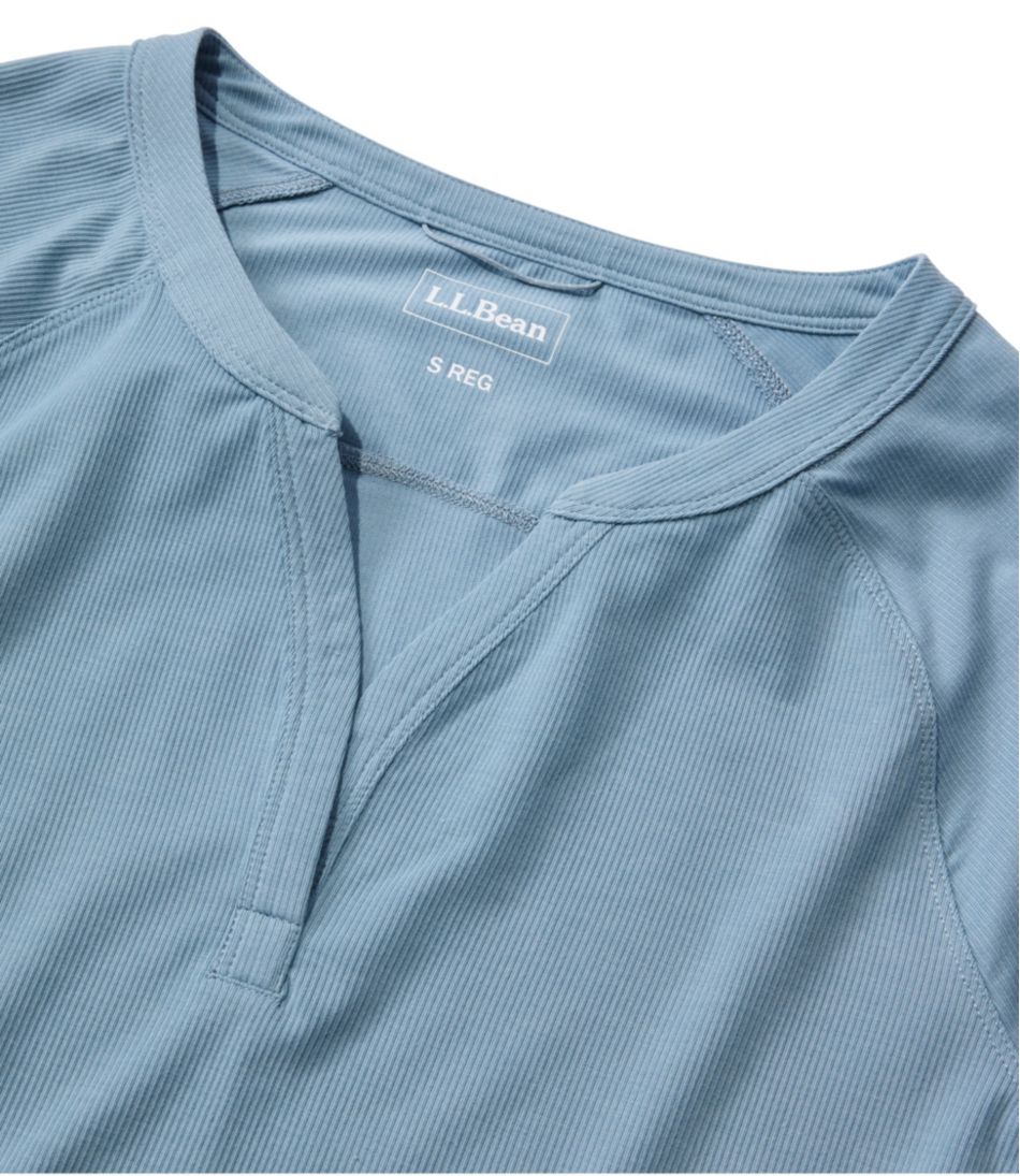 Women's Ribbed Performance Tee, Long-Sleeve Splitneck / L.L.Bean
