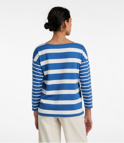 Women's Heritage Mariner Top, Boatneck Three-Quarter-Sleeve Blocked Stripe / L.L.Bean