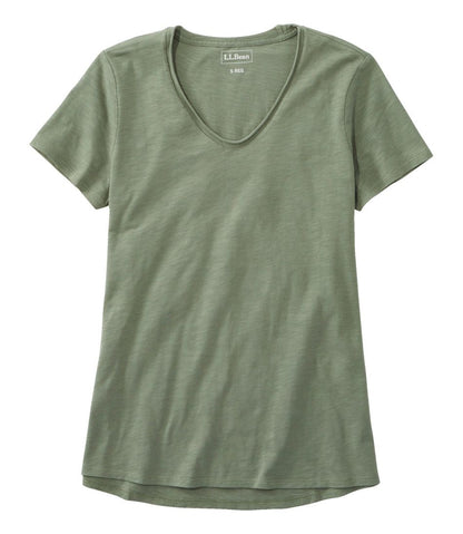 Women's Organic Cotton Tee, V-Neck Short-Sleeve / L.L.Bean