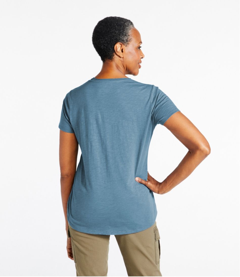 Women's Organic Cotton Tee, V-Neck Short-Sleeve / L.L.Bean