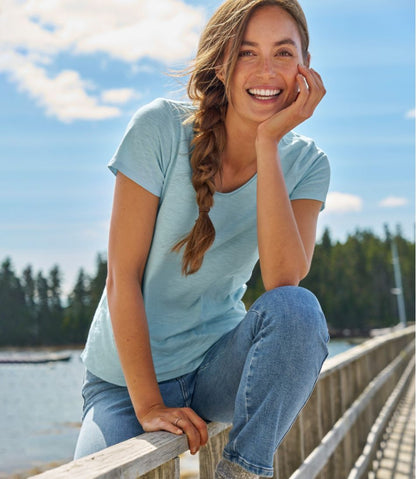 Women's Organic Cotton Tee, V-Neck Short-Sleeve / L.L.Bean