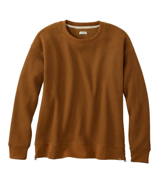 Women's Birchwood Brushed Waffle Top, Crewneck / L.L.Bean