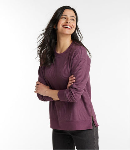 Women's Birchwood Brushed Waffle Top, Crewneck / L.L.Bean