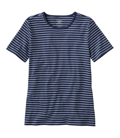 Women's Pima Cotton Tee, Short-Sleeve Crewneck Stripe / L.L.Bean