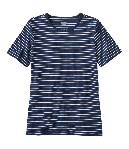 Women's Pima Cotton Tee, Short-Sleeve Crewneck Stripe / L.L.Bean