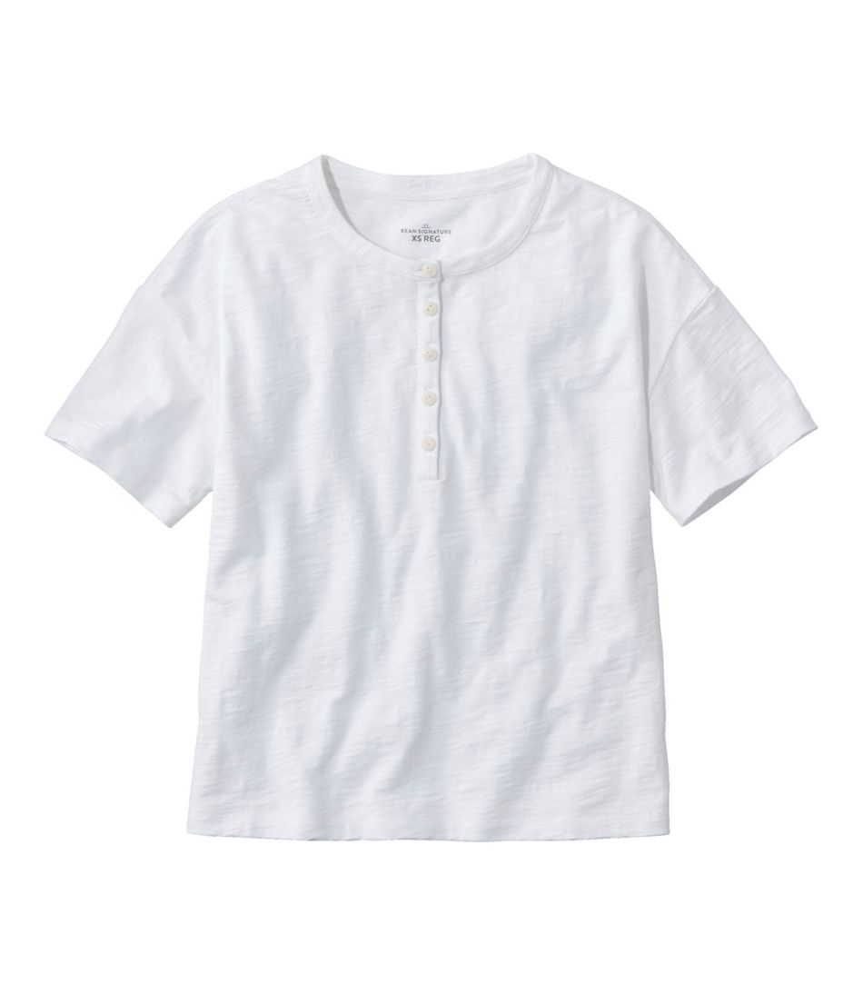 Women's Signature Slub Tee, Short-Sleeve Henley / L.L.Bean