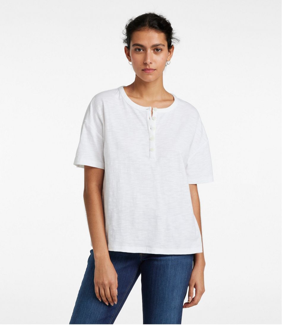 Women's Signature Slub Tee, Short-Sleeve Henley / L.L.Bean