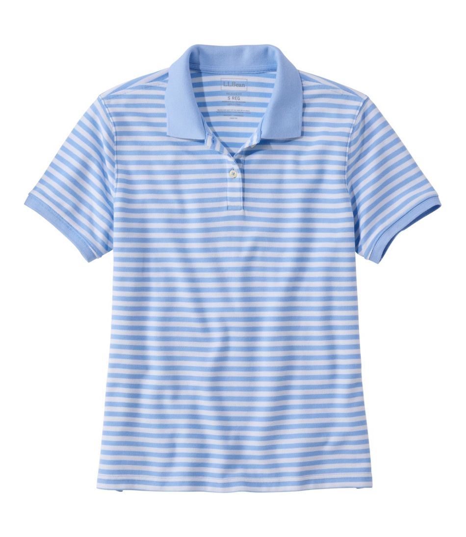 Women's Premium Double L Polo, Short-Sleeve Relaxed Fit Stripe / L.L.Bean