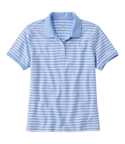Women's Premium Double L Polo, Short-Sleeve Relaxed Fit Stripe / L.L.Bean