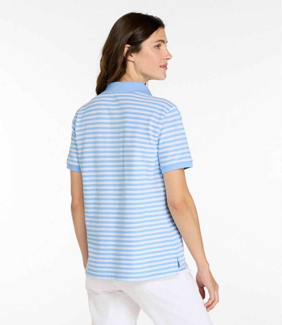 Women's Premium Double L Polo, Short-Sleeve Relaxed Fit Stripe / L.L.Bean