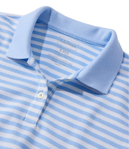 Women's Premium Double L Polo, Short-Sleeve Relaxed Fit Stripe / L.L.Bean