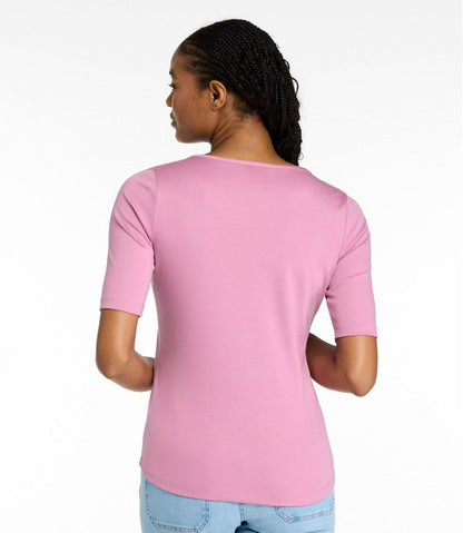 Women's Pima Cotton Tee, Elbow-Sleeve Boatneck / L.L.Bean