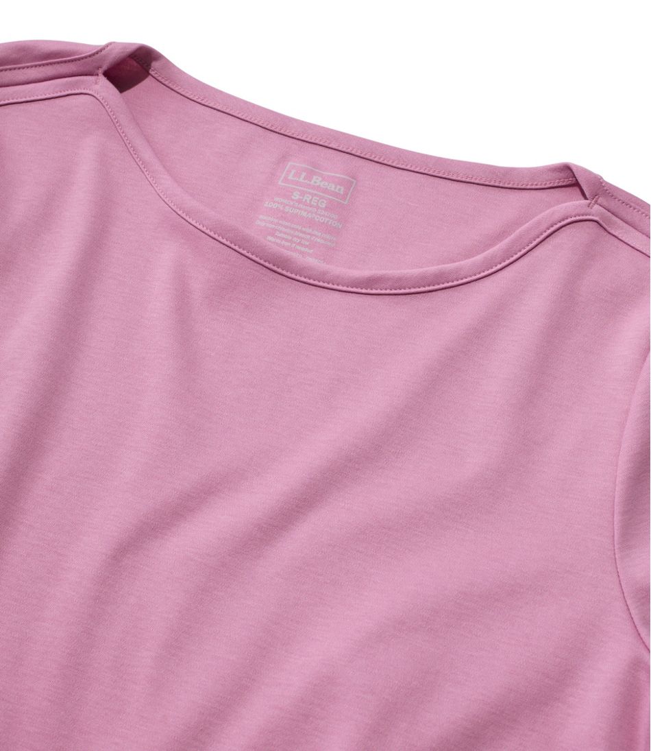 Women's Pima Cotton Tee, Elbow-Sleeve Boatneck / L.L.Bean